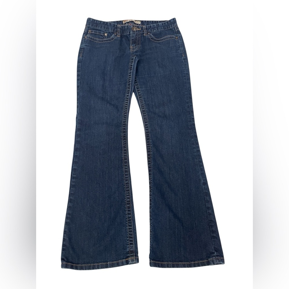 BKE Denim Sabrina Low Rise Bootcut Blue Dark Wash denim Y2K Jeans Womens Size 28